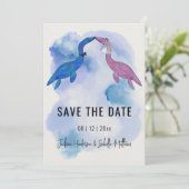 Dinosaurus Thema Trouwkaart Save The Date (Staand voorkant)