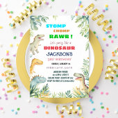 Dinosaurus-Thema Uitnodiging voor 3e Verjaardagsfe