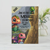 Dinosaurus Thema Verjaardag Kaart (Staand voorkant)