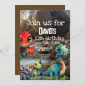 Dinosaurus thema verjaardag, kaart (Voorkant / Achterkant)