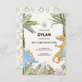 Dinosaurus Thema Verjaardagsfeestuitnodiging Kaart (Voorkant / Achterkant)