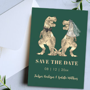 Dinosaurus Themahuwelijk Groen Save The Date