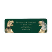 Dinosaurus Thematisch Trouwadres Etiket (Voorkant)