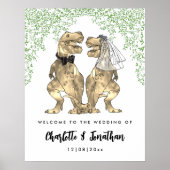 Dinosaurus Thematische Trouw Welkom Poster (Voorkant)