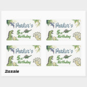 Dinosaurus Theme Party Verjaardag Rechthoekige Sticker (Vel)