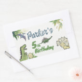 Dinosaurus Theme Party Verjaardag Rechthoekige Sticker (Envelop)