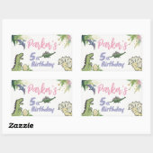 Dinosaurus Theme Party Verjaardag Rechthoekige Sticker (Vel)