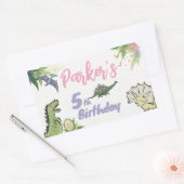 Dinosaurus Theme Party Verjaardag Rechthoekige Sticker (Envelop)