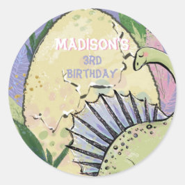 Dinosaurus Theme Party Verjaardag Ronde Sticker