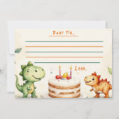 Dinosaurus Tijdscapsule Briefkaart Foto 2e Verjaar (Achterkant)