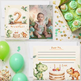 Dinosaurus Tijdscapsule Briefkaart Foto 2e Verjaar