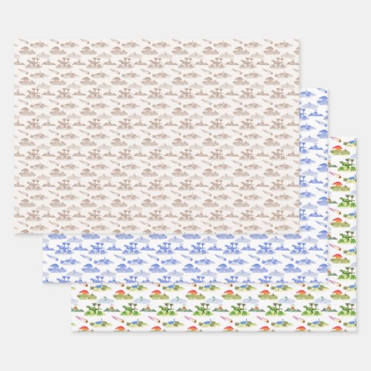 Dinosaurus toile inpakpapier vel (Set)