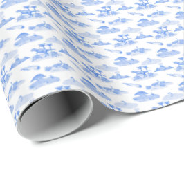Dinosaurus toile (Periwinkle blauw)  Cadeaupapier