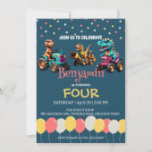 Dinosaurus tractor vrachtwagen ballon School Verja Kaart (Voorkant)