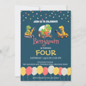 Dinosaurus tractor vrachtwagen ballon School Verja Kaart (Voorkant)