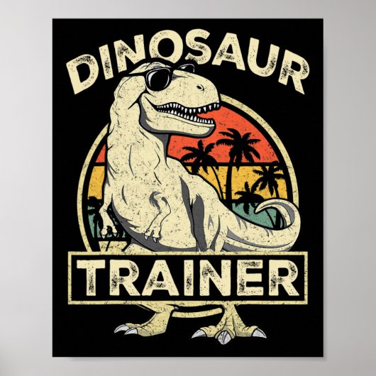 Dinosaurus Trainer Halloween Kostuum Retro Dino Om Poster (Voorkant)