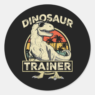 Dinosaurus Trainer Halloween Kostuum Retro Dino Om Ronde Sticker