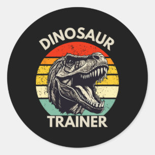 Dinosaurus Trainer Retro Halloween Kostuum Voor Vo Ronde Sticker