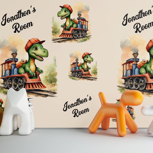 Dinosaurus trein jongens slaapkamer behang (Creator heeft geüpload)