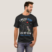 Dinosaurus TRex Ik Draag Blauw Voor Mijn Zoon Auti T-shirt (Voorkant volledig)