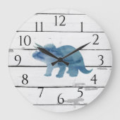 Dinosaurus Triceratops Decor Rustiek Schip Grote Klok (Voorkant)