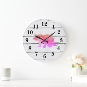 Dinosaurus Triceratops Decor Rustiek Schip Grote Klok