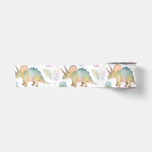 Dinosaurus Triceratops Feestlint Satijnen Lint (Voorkant)