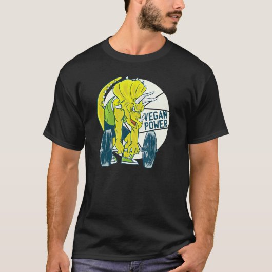 Dinosaurus Triceratops Workout Gym Groente Vegetar T-shirt (Voorkant)