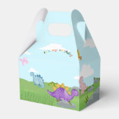 Dinosaurus tuin/Dino tuin verjaardagsfeestje Bedankdoosjes (Achterkant)