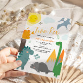 Dinosaurus Twee Rex 2e Verjaardag Feest Uitnodigin Kaart