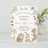 Dinosaurus Twee Rex 2e Verjaardagsfeestje Kaart (Staand voorkant)