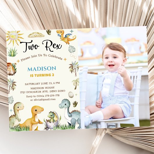 Dinosaurus Twee Rex Jongen Kaart