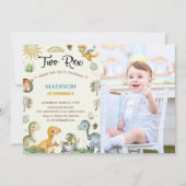 Dinosaurus Twee Rex Jongen Kaart (Voorkant)