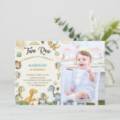 Dinosaurus Twee Rex Jongen Kaart (Staand voorkant)