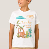 Dinosaurus Twee Rex Verjaardagsfeestje Douche T-shirt (Voorkant)