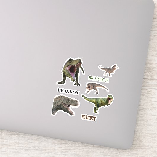 Dinosaurus Tyrannosaurs T-Rex naammonogram Sticker (Detail)