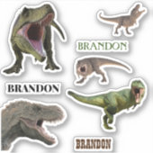 Dinosaurus Tyrannosaurs T-Rex naammonogram Sticker (Voorkant)