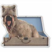 Dinosaurus Tyrannosaurus in een koffer bagage Sticker (Voorkant)