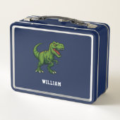 Dinosaurus Tyrannosaurus Rex naam blauw groen (Achterkant)