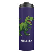 Dinosaurus Tyrannosaurus Rex naam blauw groen Thermosbeker (Voorkant)