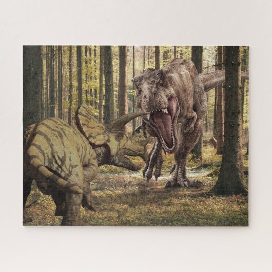 Dinosaurus Tyrannosaurus Triceratops Legpuzzel (Horizontaal)