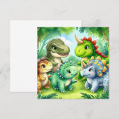 dinosaurus Uitnodiging (Voorkant / Achterkant)