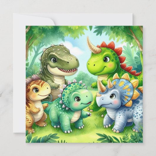 dinosaurus Uitnodiging (Voorkant)