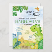 Dinosaurus Uitnodiging Stomp, Chomp & Roar! (Voorkant)
