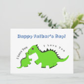 Dinosaurus Vader Kind Loves Feestdagenkaart (Staand voorkant)