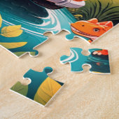 Dinosaurus Vakantie Problemen 30 Grote Stukken op  Legpuzzel (Zijkant)