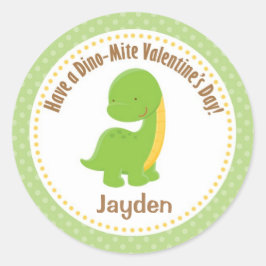 Dinosaurus Valentijn Stickers - Jongens Groene Din