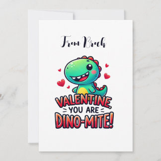 Dinosaurus Valentijnkaart voor Kinderen Feestdagenkaart