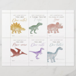 Dinosaurus Valentijnkaarten voor Kinderen Briefhoofd