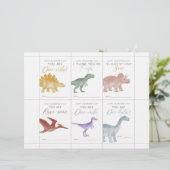Dinosaurus Valentijnkaarten voor Kinderen Briefhoofd (Staand voorkant)